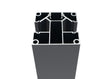 Alumínium kerítéspózna 70x70 lamellás kitöltéshez - 1850mm R7016