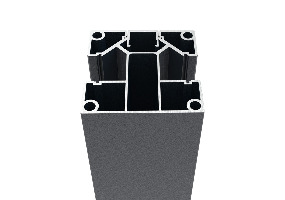 Alumínium kerítéspózna 70x70 lamellás kitöltéshez - 1850mm R7016