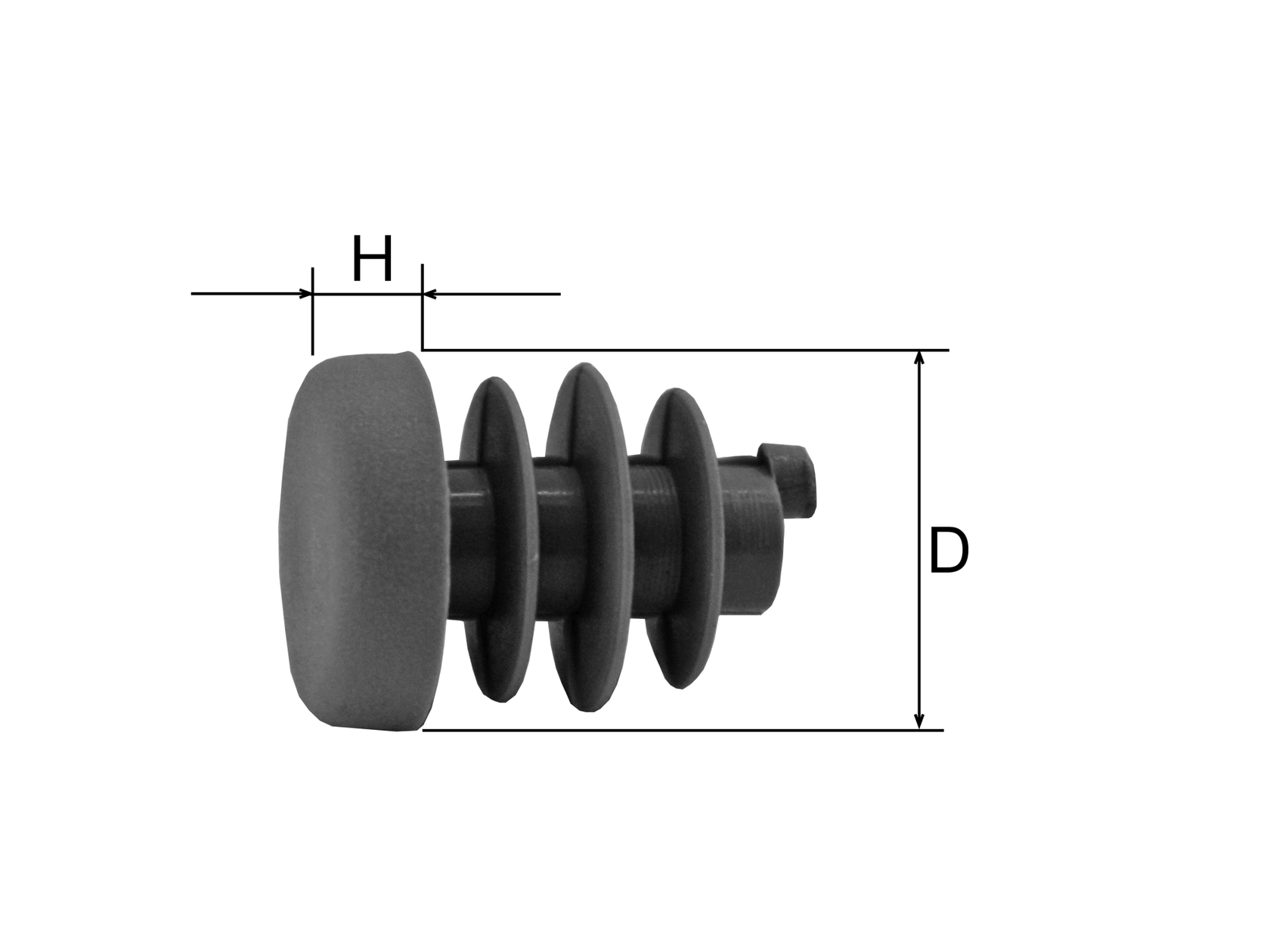 Végzáró dugó -szürke PVC, d12mm