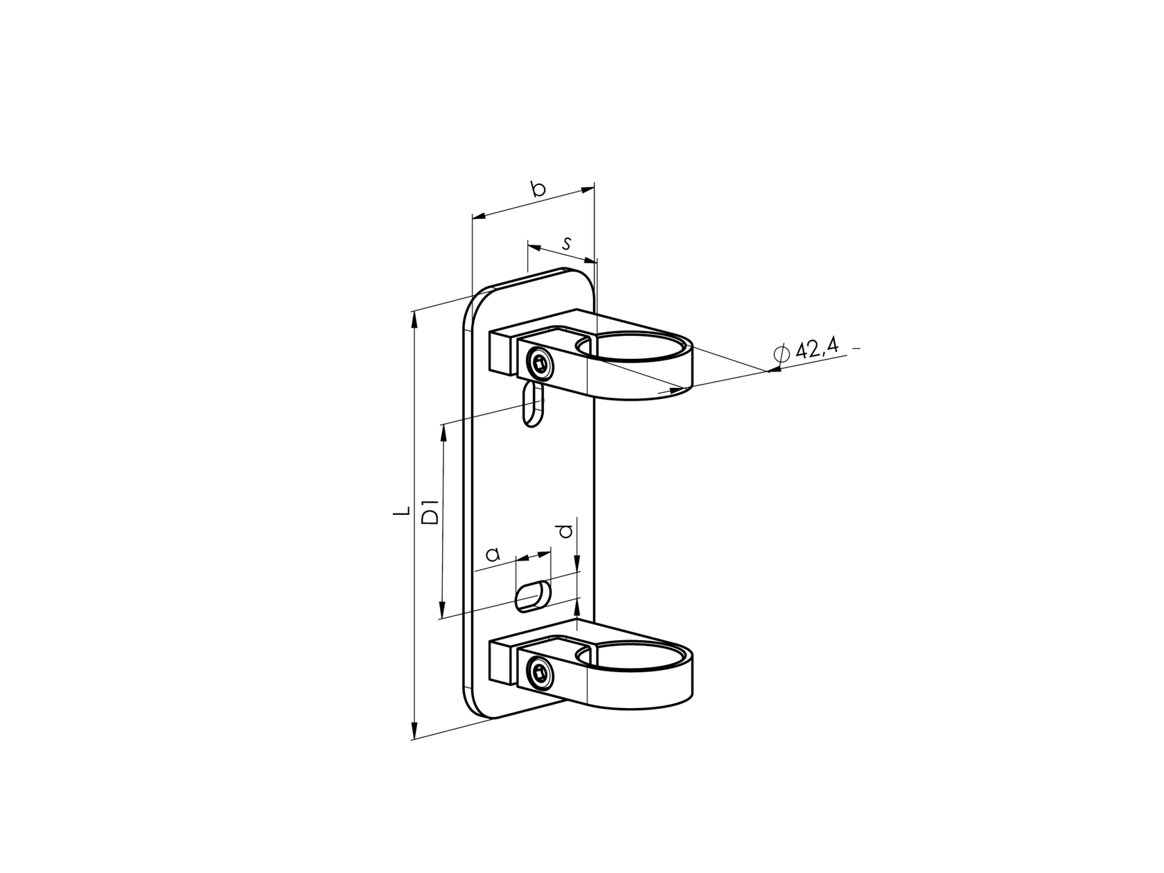 Csőtartó bilincskonzol AISI304, D42,4x2mm