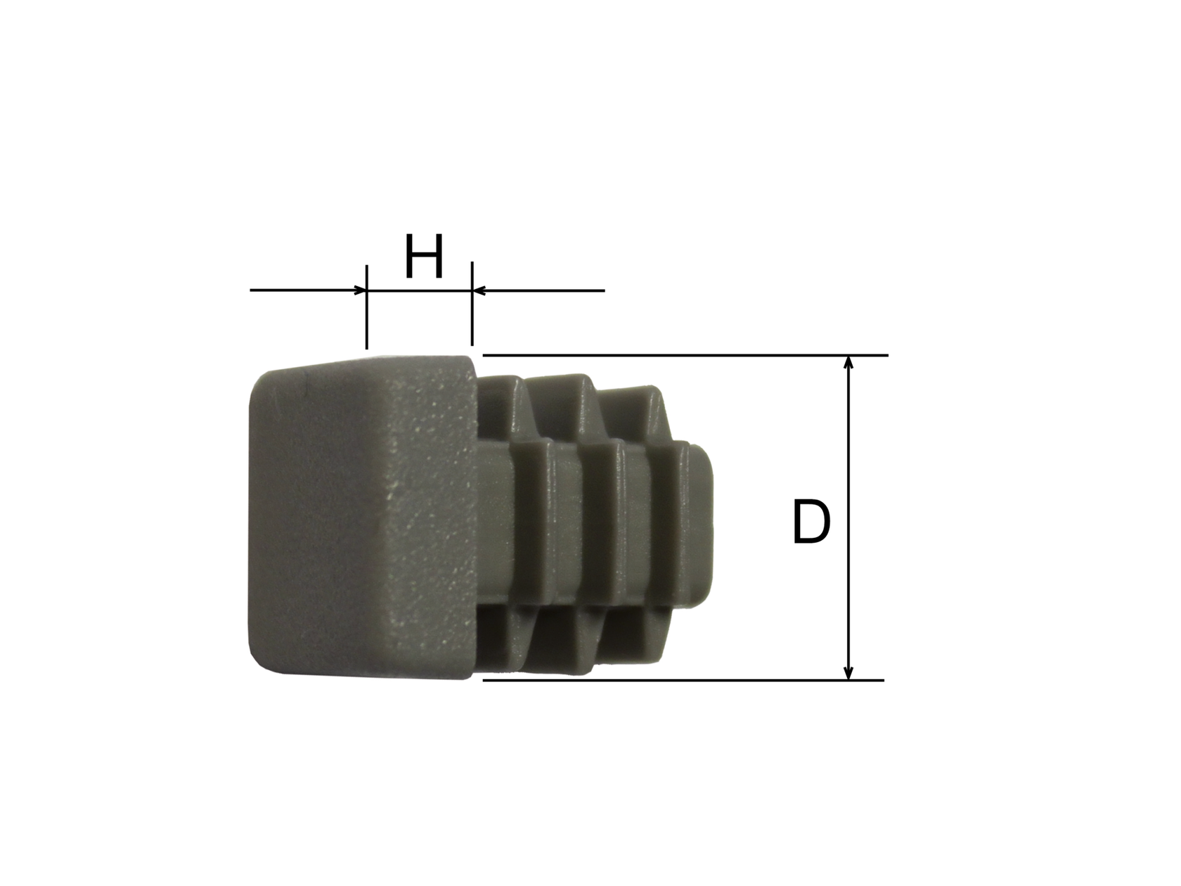 Csővéglezáró -szürke PVC PVC, 12x12mm