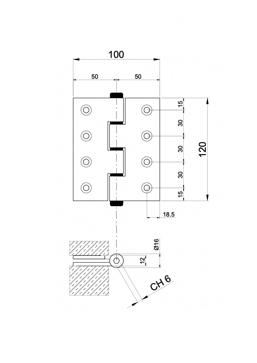 Kétirányba nyíló rugószsanér Aluminium, L=120mm