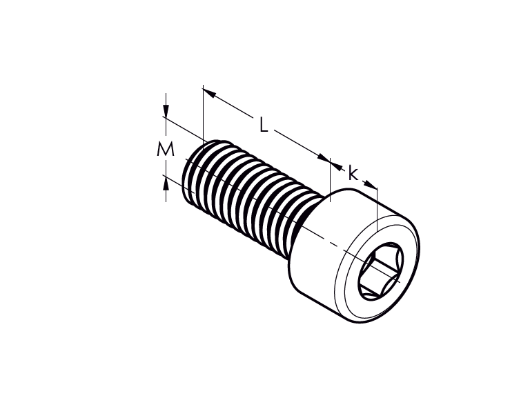 Belső kulcsnyílású csavar, horganyzott, M8x40, Zn
