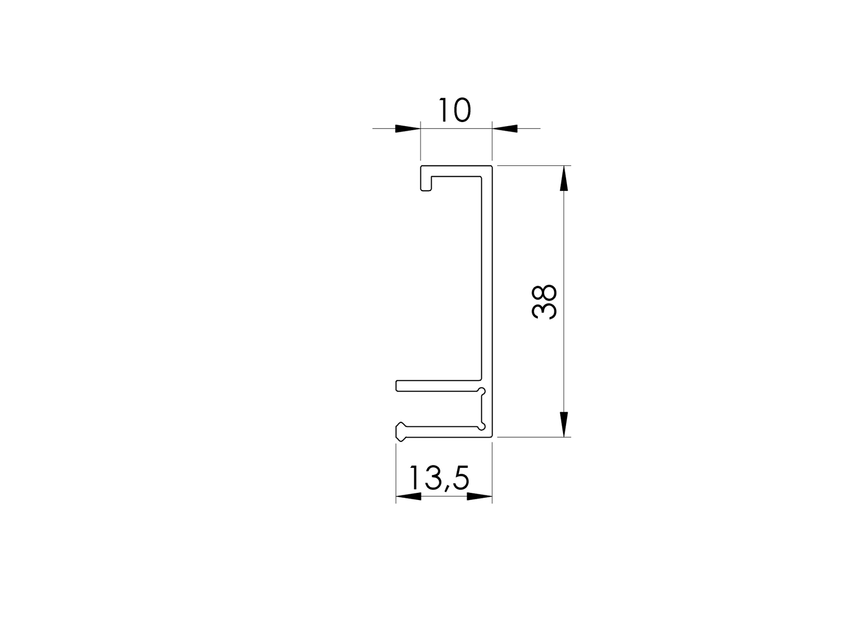 Alumínium kerítés adapter töltetekhez - 1700mm fedőléce