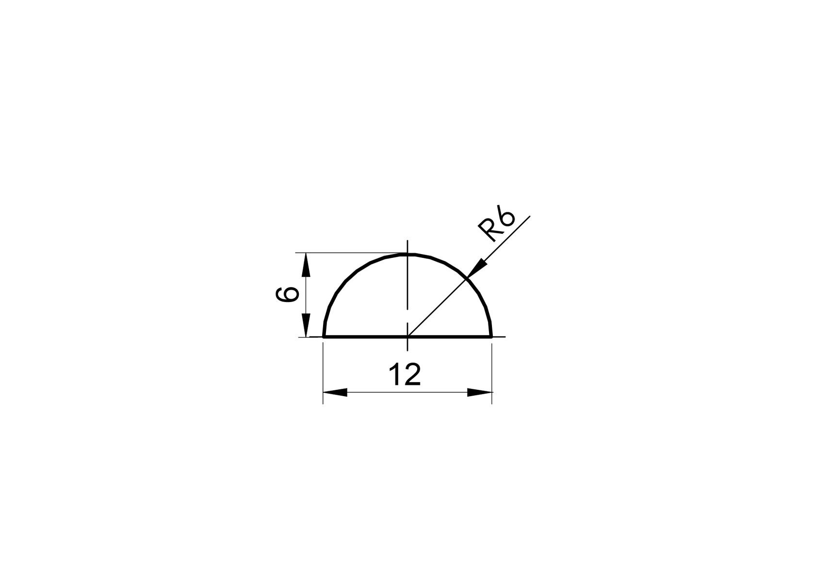A folyó víz elleni zuhanyküszöb 6x12mm akryl