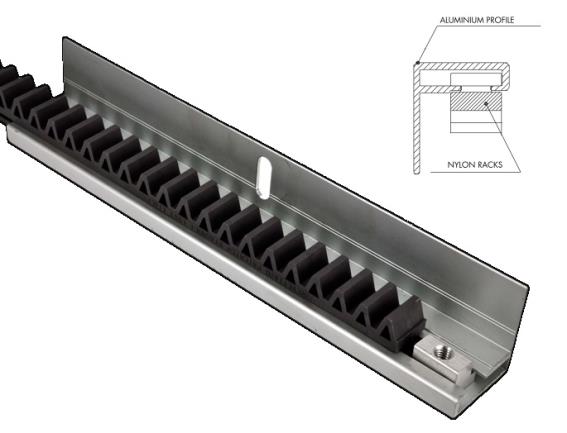 Alumínium tartókonzol H/01PVC-AL fogasléchez L=3m