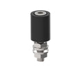 Támasztógörgő, fekete PVC Zn, D30mm, M12