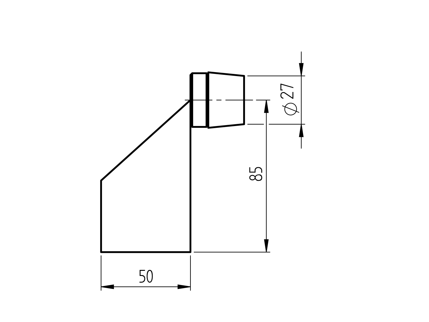 Hegeszthető kapuütköző Zn, 50x100mm