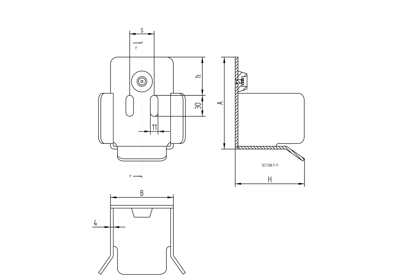 Fogadó konzol Zn, profile 94x85, 90x95mm
