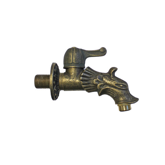 Sárkányfej rövid csaptelep-sárgaréz Brass, 1/2" zá