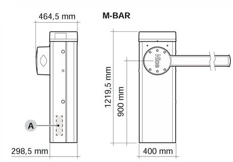 Sorompó elektronikával 24V, 3m-ig