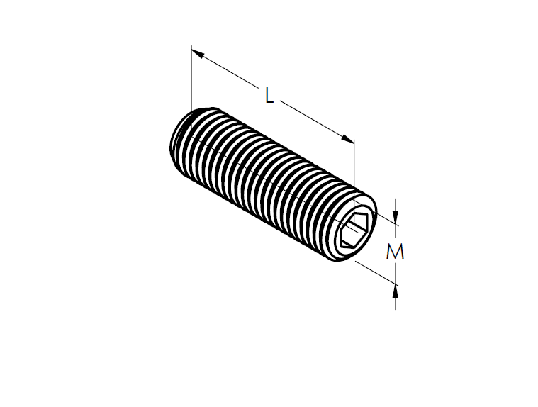 Hernyócsavar lapos végű, AISI304, M10x35