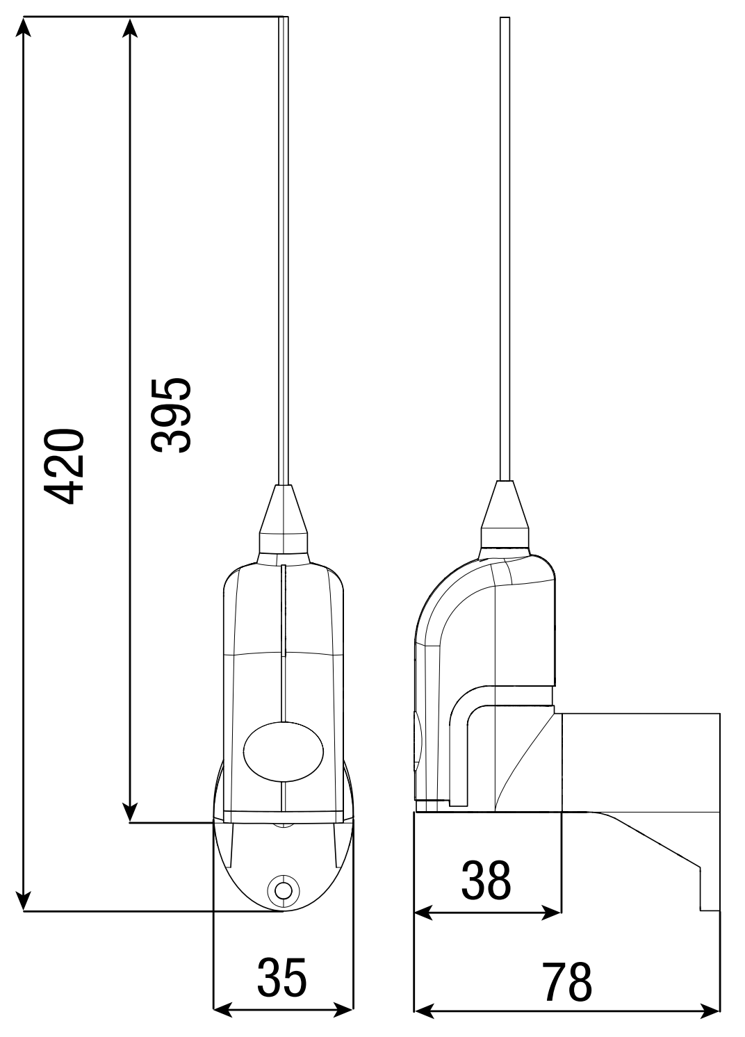Jelerősítő antenna 433,9 Mhz rádióvevőhőz CAME 433