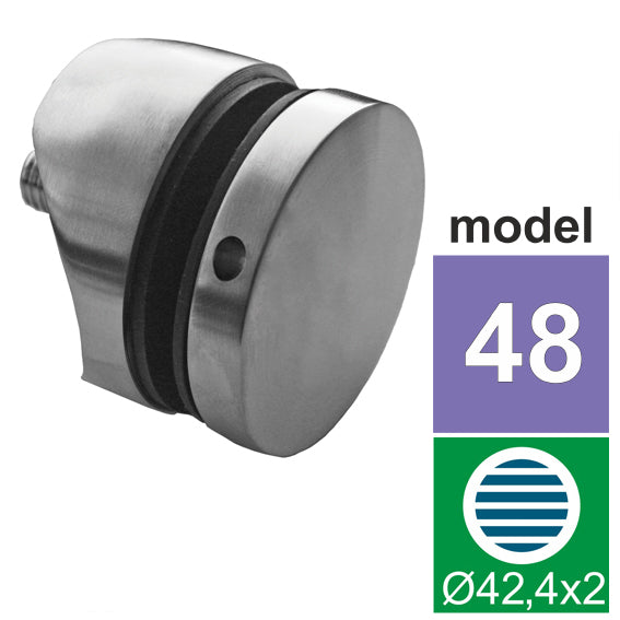 Pontüvegfogó AISI304, D42,4x2/D70/H10/T8-18/M10mm