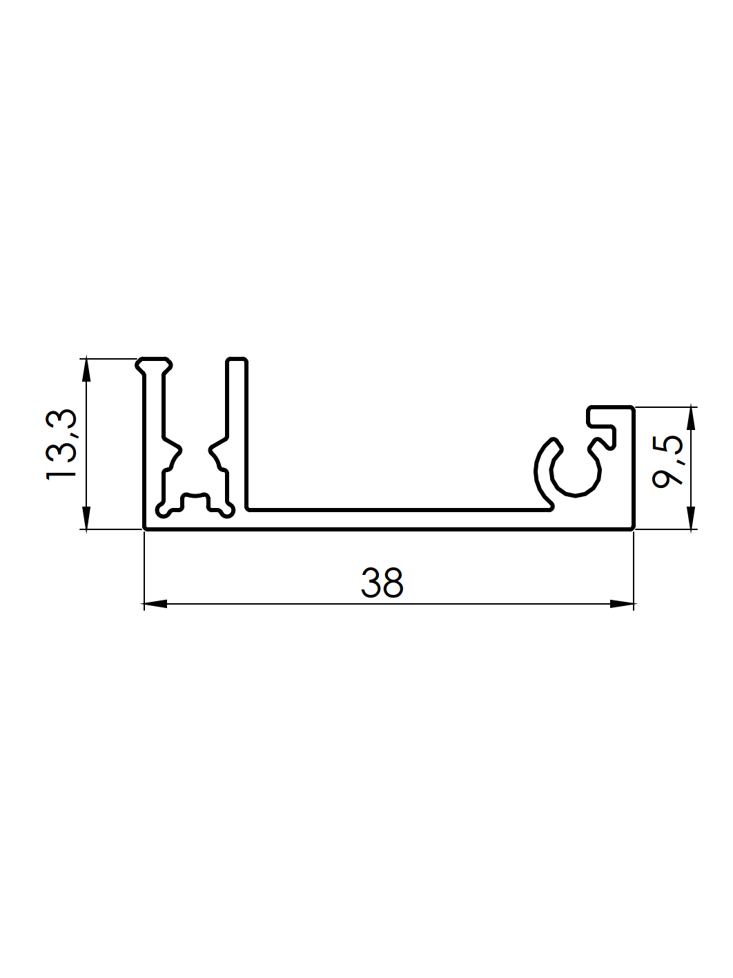 Alumínium kerítés adapter töltetekhez - 1700mm takaróléc