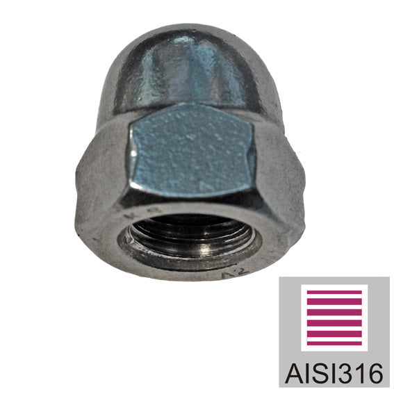 Kupak anya, rozsdamentes acél, AISI316, M10