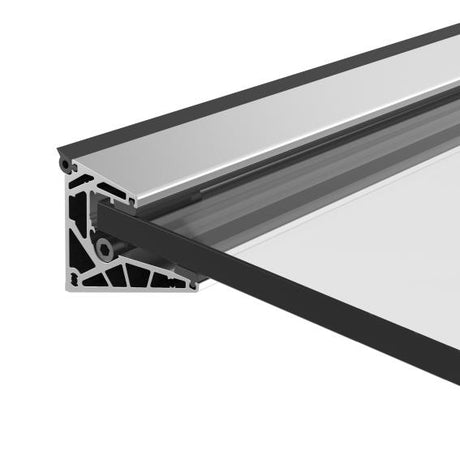 Alumínium profil üveg előtetőhöz, 100x80mm +2° ETA