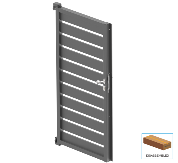 Egyszárnyú kapu 1,025x1,85m 20x100 R7016 kitöltéssel - készlet