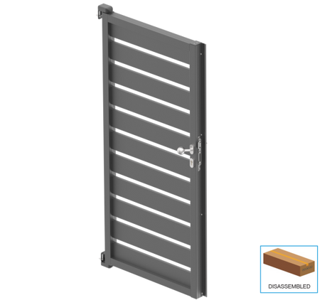 Egyszárnyú kapu 1,025x1,85m 20x100 R7016 kitöltéssel - készlet