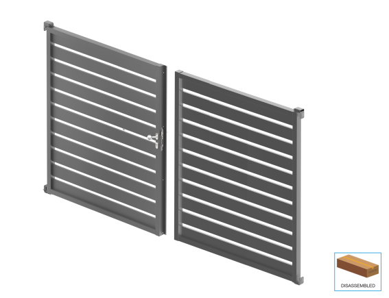 Kétszárnyú kapu 3,92x1,85m 20x100 R7016 töltettel - készlet