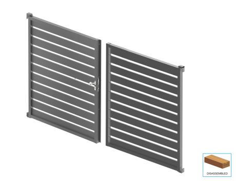 Kétszárnyú kapu 3,92x1,85m 20x100 R7016 töltettel - készlet