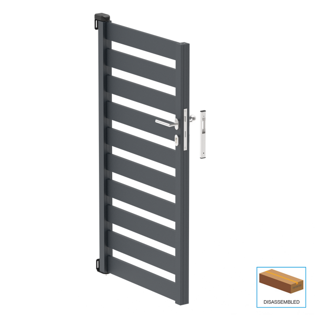 Egyszárnyú kapu 1,025x1,50m 20x100 R7016 kitöltéssel - készlet