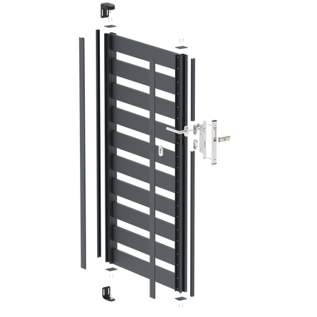 Egyszárnyú kapu 1,025x1,50m 20x100 R7016 kitöltéssel - készlet