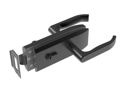 Rozsdamentes zárszerkezet üvegajtóhoz t 8,10,12mm BLACK