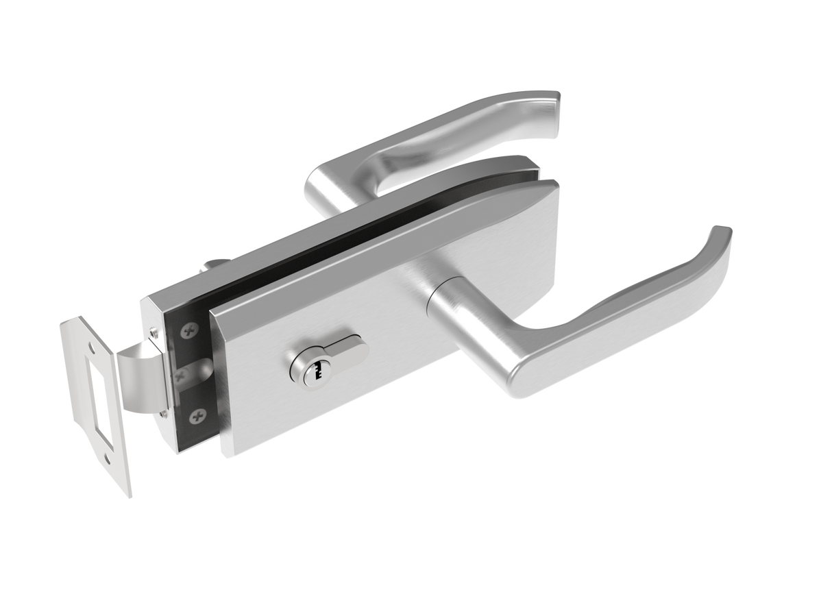 Rozsdamentes zárszerkezet üvegajtóhoz t 8,10,12mm