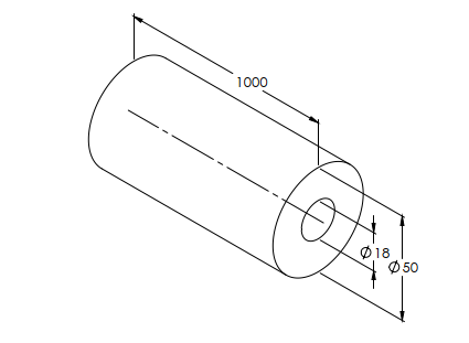 Távtartó rögzítő hüvely, L1000mm