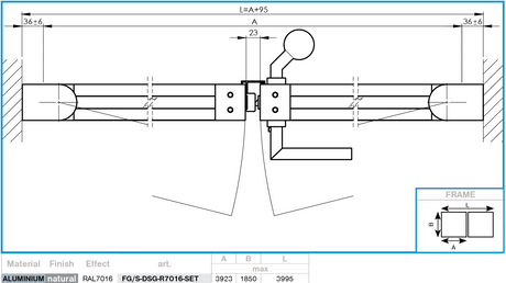 Kétszárnyú kapu 3,92x1,85m 20x100 R7016 töltettel - készlet