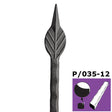 Kovácsolt csúcsdísz h155, b35, n12x12mm