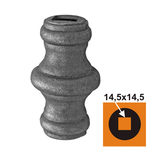 Fűzhető elem h62,2  D42, 14,5x14,5mm
