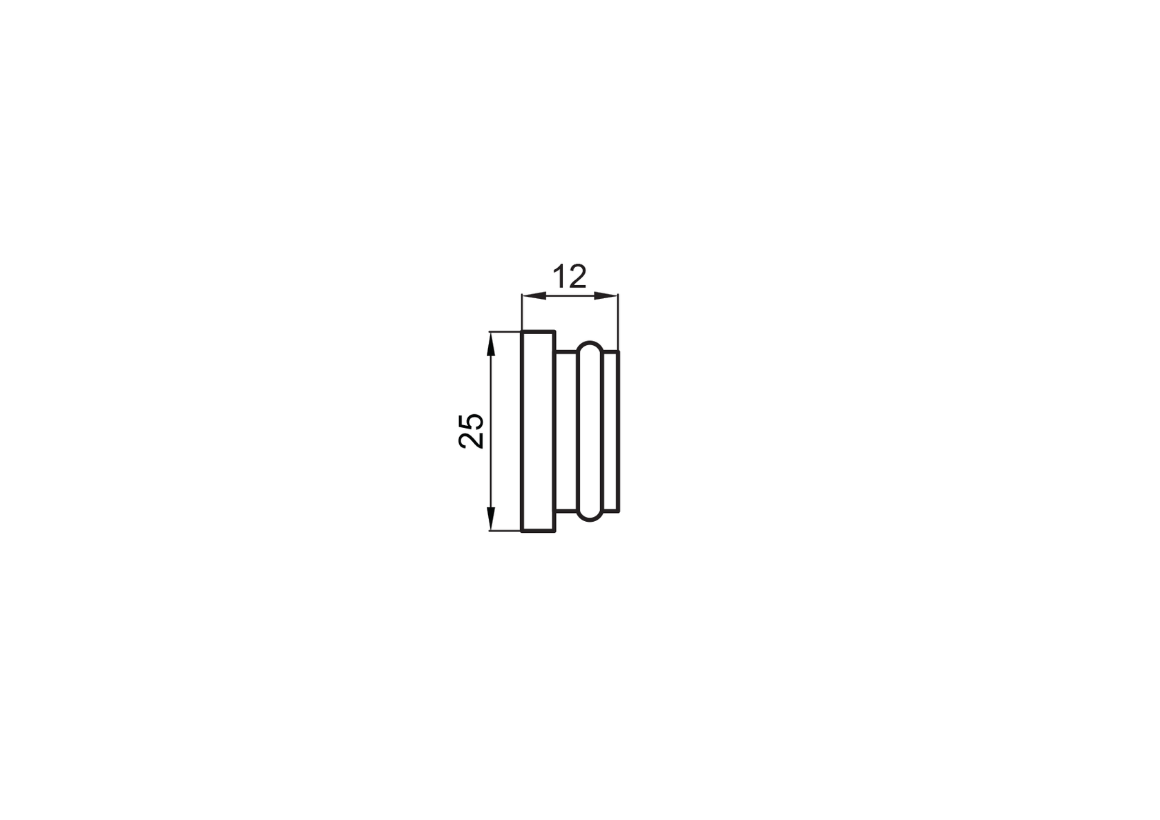Rozsdamentes véglezáró megvezető rúdhoz D25x2mm