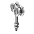 Függőkapu görgő (2x2), INOX, 42x54 mm sínhez