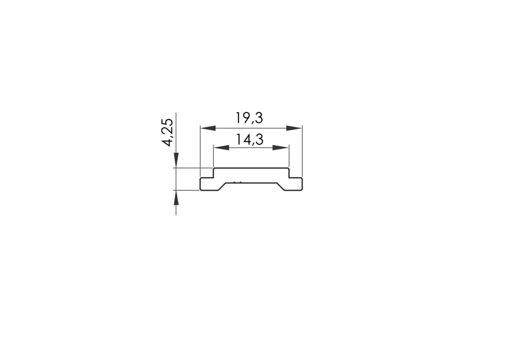 Fedőlap U-adapterhez 30 mm-es betétekhez - 6000 mm