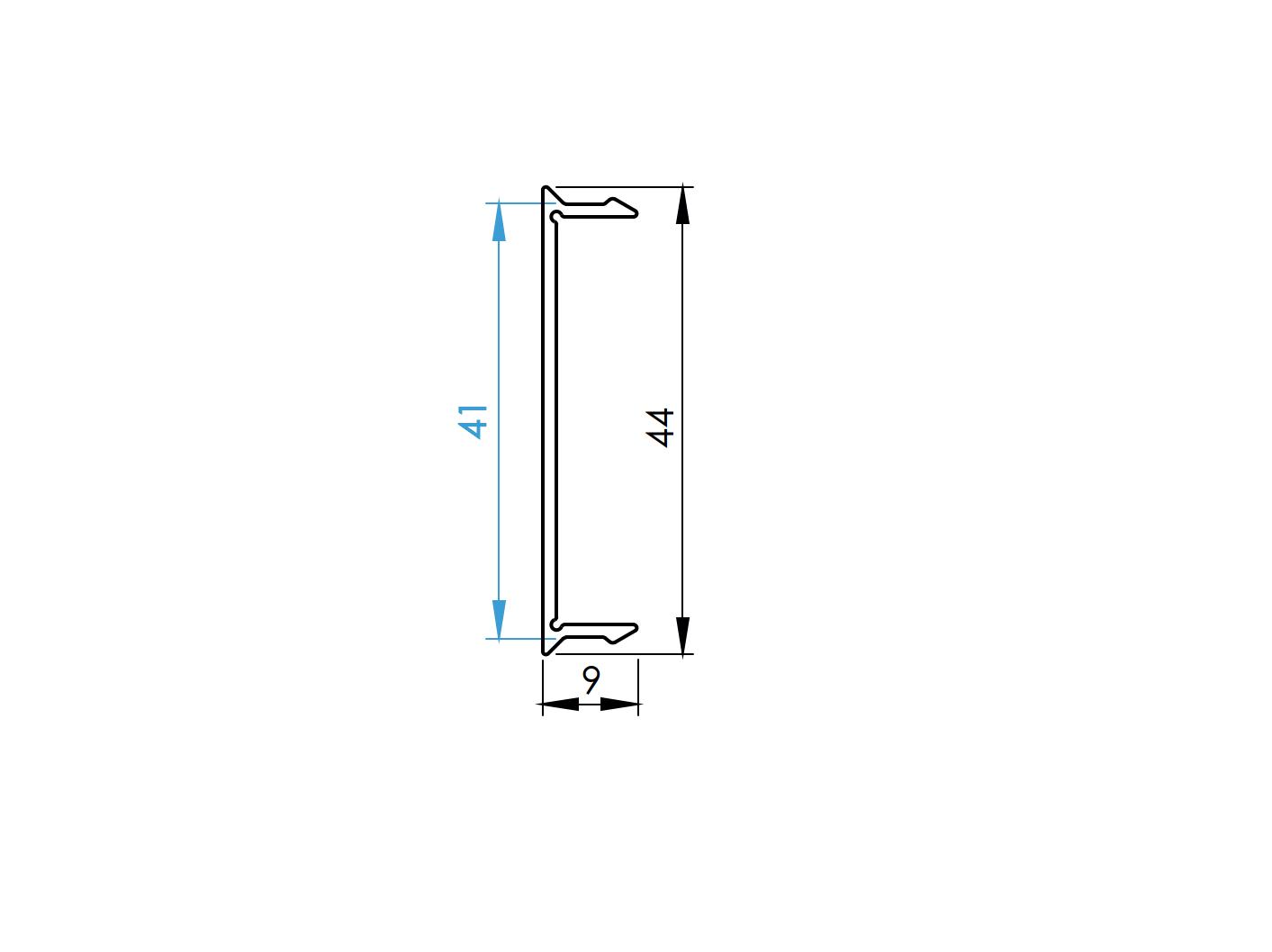 41x20-1850mm R7016 U-adapter fedőléce