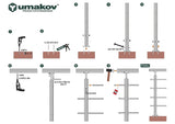 Rozsdamentes pálcás korlát (6000x1000 mm)