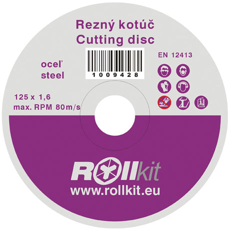 Vágókorong szénacélhoz, D125, d22,2, t1,6mm