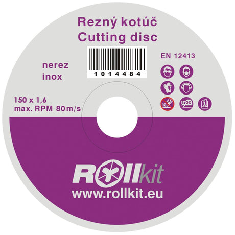 Vágókorong rozsdamentes acélhoz, D150, d22,2 , t1,6mm