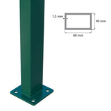 Stĺpik 60x40mm s pätkou ZnPVC 1600mm zelená
