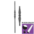 Kovácsoltvas kezdőoszlop h1200, b58mm, P/035-25x25