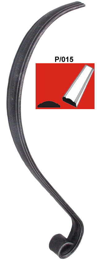Kovácsolt korlátvég 200x600, P/015, 40x11mm
