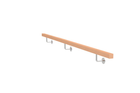 Bükk fogantyú és rozsdamentes acél konzolok, JP40x40mm/L2500mm