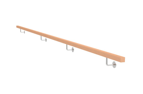 Bükk fogantyú és rozsdamentes acél konzolok, JP40x40mm/L4000mm