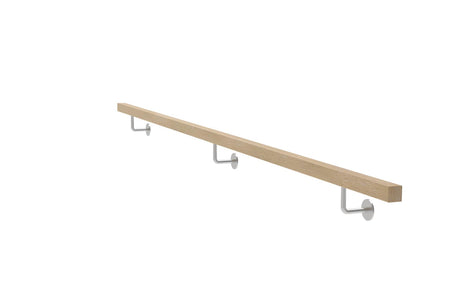 Tölgyfa fogantyú és rozsdamentes acél konzolok, JP40x40mm/L3000mm