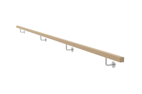Tölgyfa fogantyú és rozsdamentes acél konzolok, JP40x40mm/L4000mm