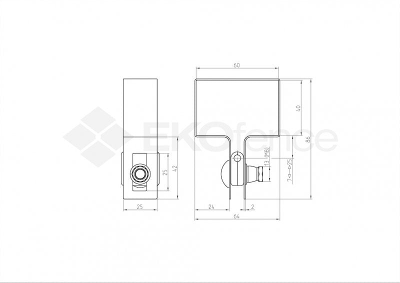 Objímka koncová na stĺpik ZnPVC 60x40mm zelená