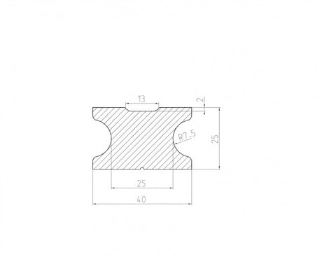 WPS téglalap tömör párnafa 40x28x2900mm